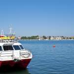 Schnellboot im Hafen von Umag in Istrien