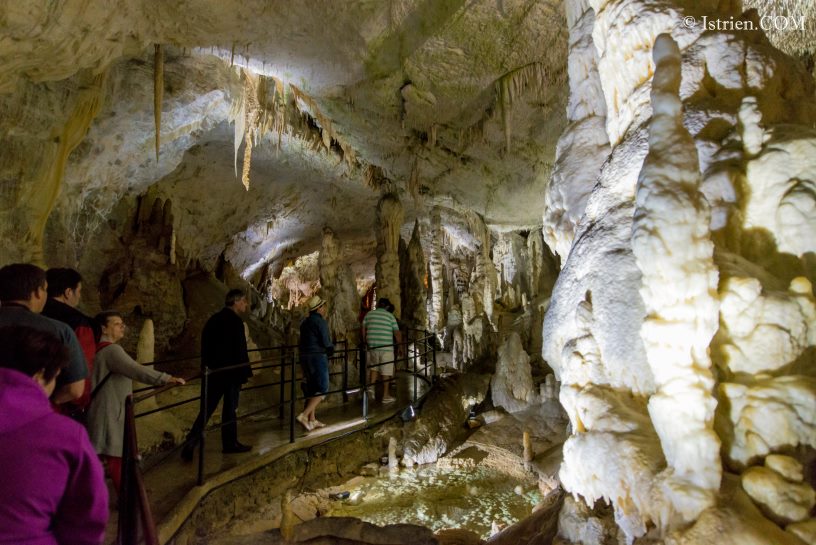 Weiße Tropfsteingebilde in der Höhle von Postojna - Slovenien - Istrien