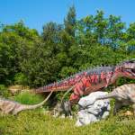 Saurierlandschaft im DinoPark Funtana in Istrien